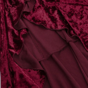 Y2K Goth Velvet Midi Dress view 8 | MAUVSTUDIO®