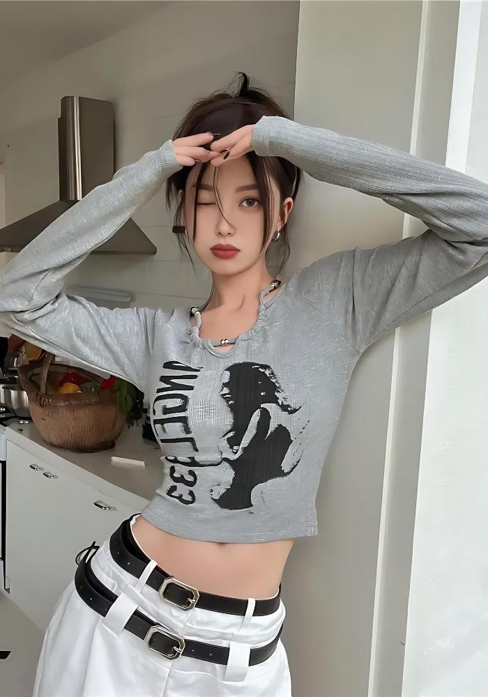 Y2K Grunge Angel 333 Top – MAUV STUDIO®®