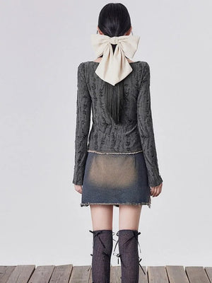 Y2K Grunge Lace Up Layered Top with lace trim, Y2K halter top styled with low rise bottoms
