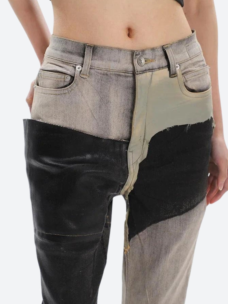 Y2K Grunge Patchwork Flare Pants – MAUV STUDIO®® – MAUVSTUDIO®