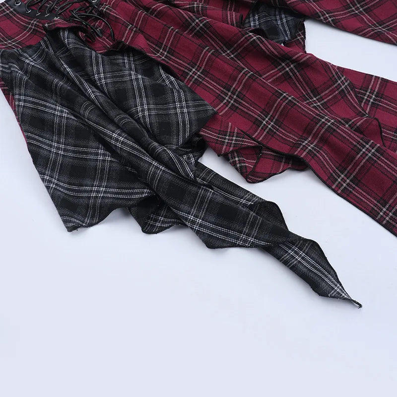 , Y2K skirt styled with a crop top