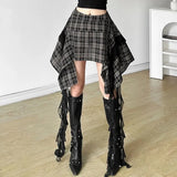 , Y2K skirt styled with a crop top