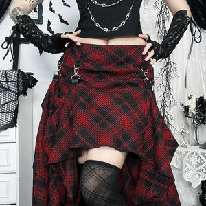 , Y2K skirt styled with a crop top