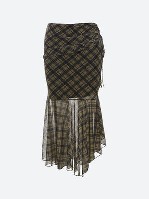, Y2K skirt styled with a crop top