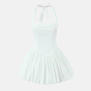Y2K Halter Bubble Mini Dress view 14 | MAUVSTUDIO®