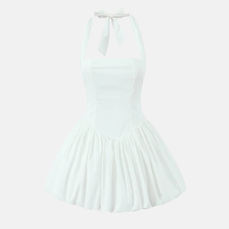 Y2K Halter Bubble Mini Dress view 14 | MAUVSTUDIO®