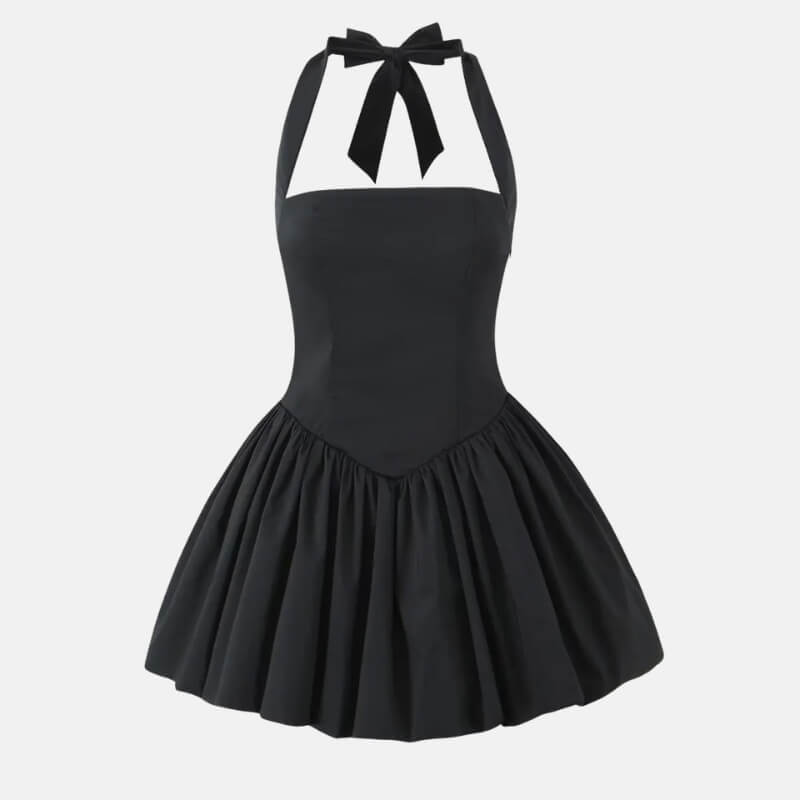 Y2K Halter Bubble Mini Dress view 17 | MAUVSTUDIO®
