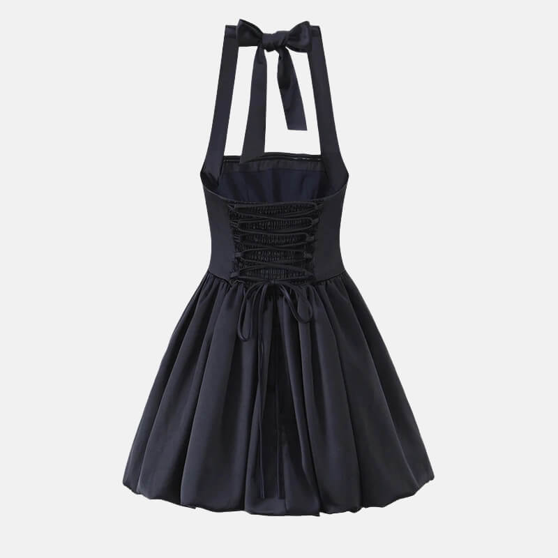 Y2K Halter Bubble Mini Dress view 5 | MAUVSTUDIO®