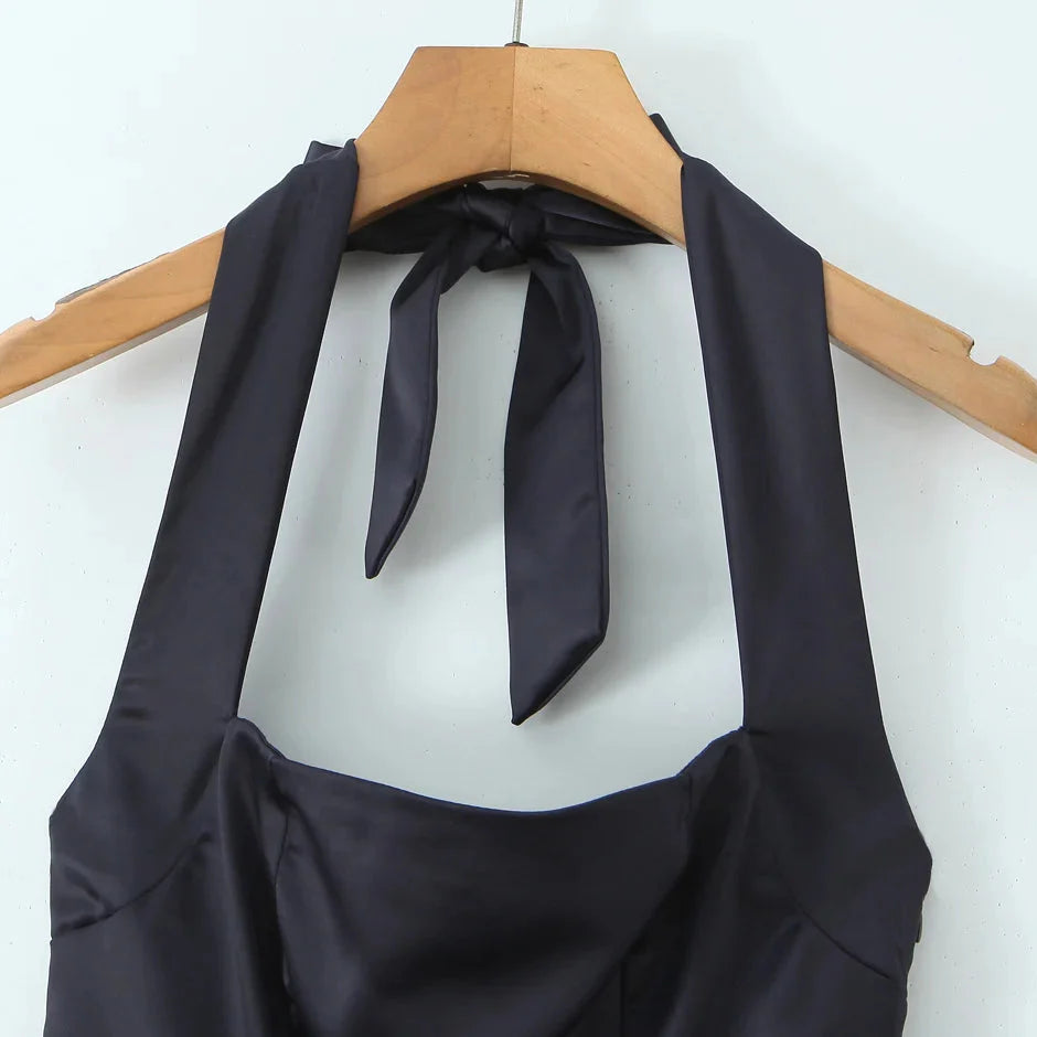 Y2K Halter Bubble Mini Dress view 6 | MAUVSTUDIO®