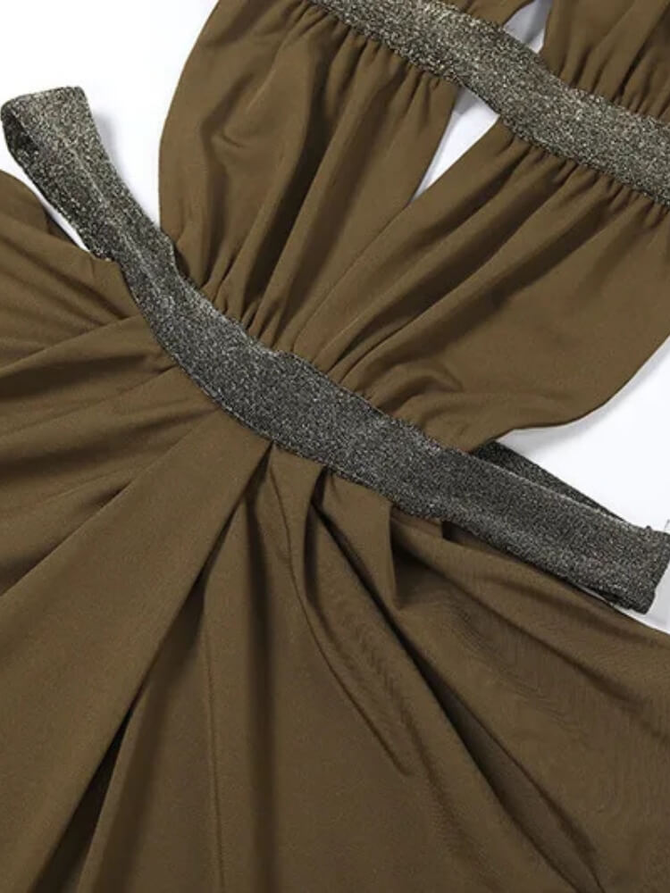 Y2K Halter Cut Out Maxi Dress view 6 | MAUVSTUDIO®