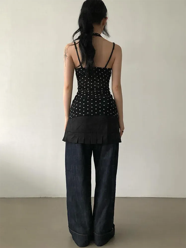 Y2K Halter Neck Polka Dot Top – MAUVSTUDIO®