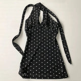 Y2K Halter Neck Polka Dot Top – MAUVSTUDIO®