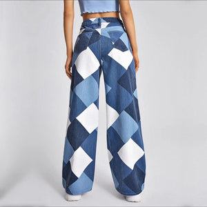 Y2K Harlequin Wide Leg Jeans-MAUV STUDIO