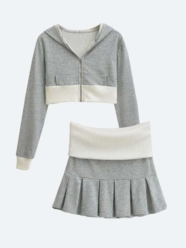 , Y2K skirt styled with a crop top