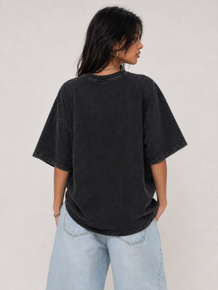 Y2K Japanese Graphic Tee with printed graphic, Y2K graphic tee styled with low rise bottoms