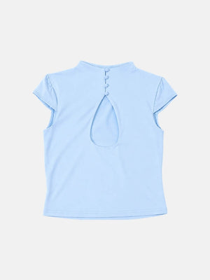 Y2K Keyhole Top with cropped cut, Y2K crop top styled with low rise bottoms