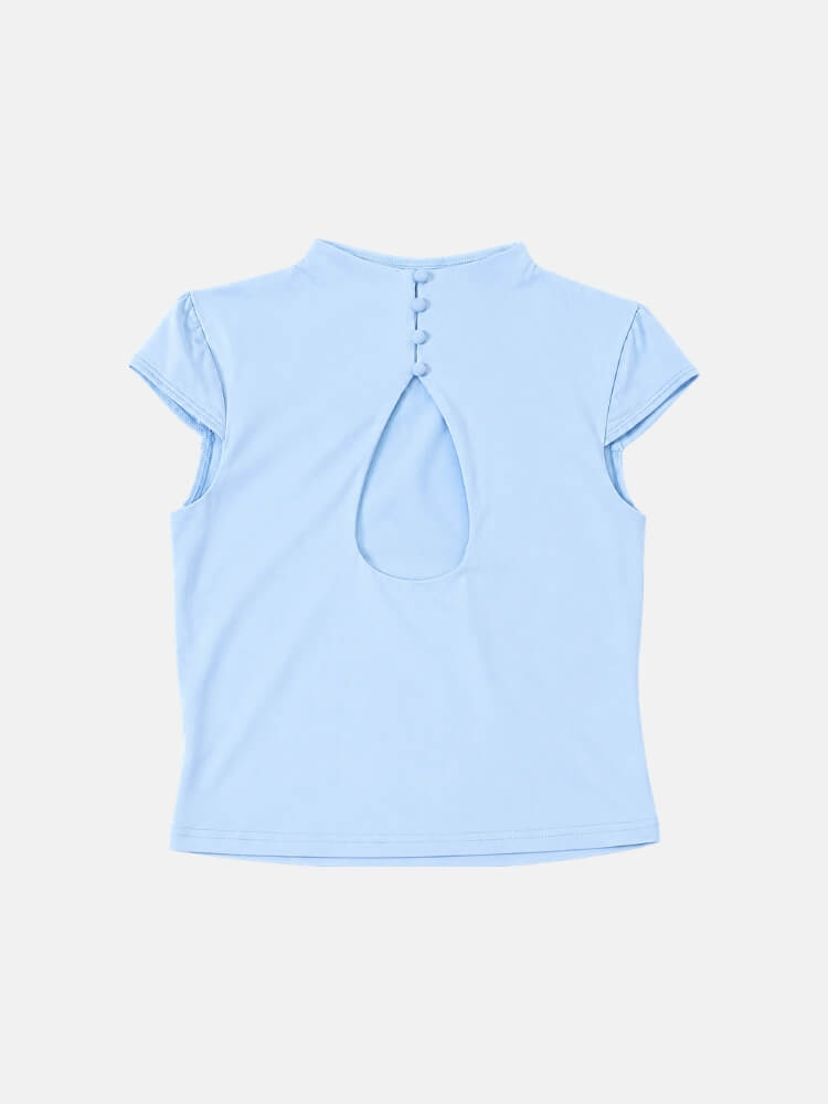 Y2K Keyhole Top with cropped cut, Y2K crop top styled with low rise bottoms