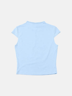 Y2K Keyhole Top with cropped cut, Y2K crop top styled with low rise bottoms