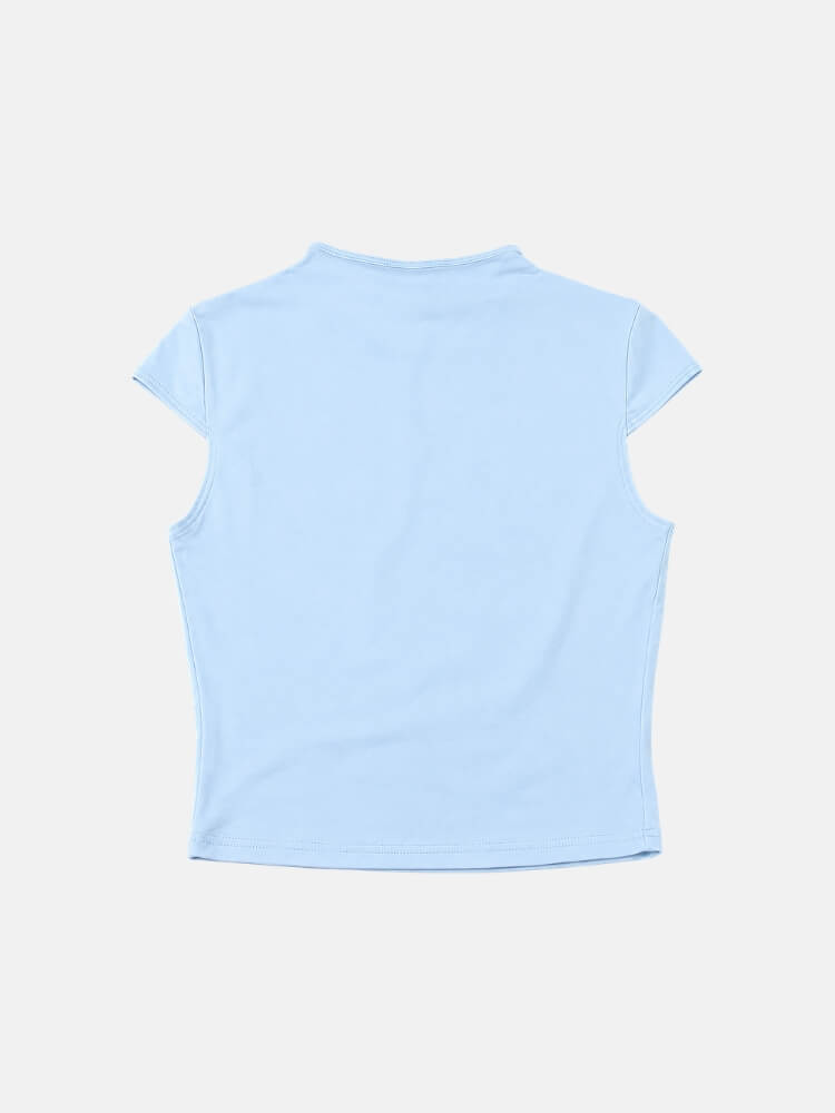 Y2K Keyhole Top with cropped cut, Y2K crop top styled with low rise bottoms