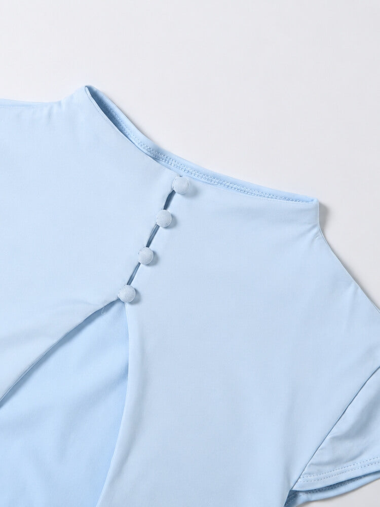 Y2K Keyhole Top with cropped cut, Y2K crop top styled with low rise bottoms