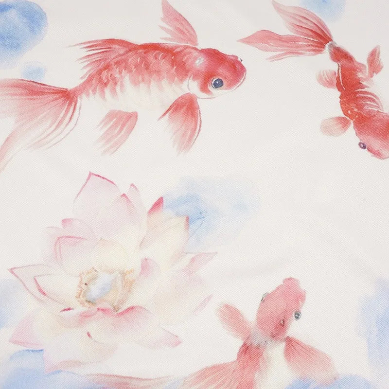 Y2K Koi Fish Top with sheer mesh, Y2K top styled with low rise bottoms