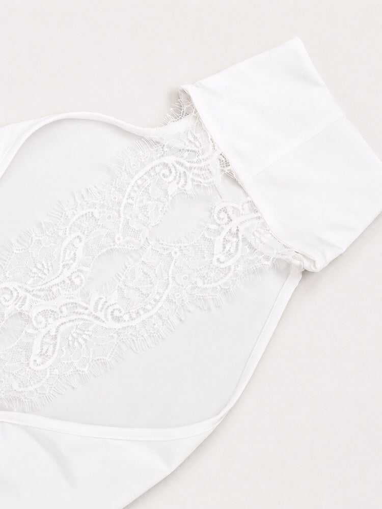 Y2K Lace Back Halter Top with lace trim, Y2K halter top styled with low rise bottoms