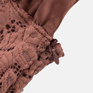 Y2K Lace Bust Satin Maxi Dress view 5 | MAUVSTUDIO®