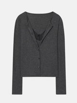 Y2K Lace Cardigan Top with lace trim, Y2K long sleeve top styled with low rise bottoms