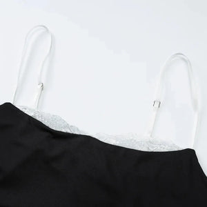 Y2K Lace Detail Cami Top with lace trim, Y2K tube top styled with low rise bottoms
