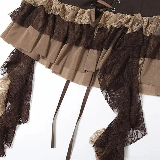 , Y2K skirt styled with a crop top
