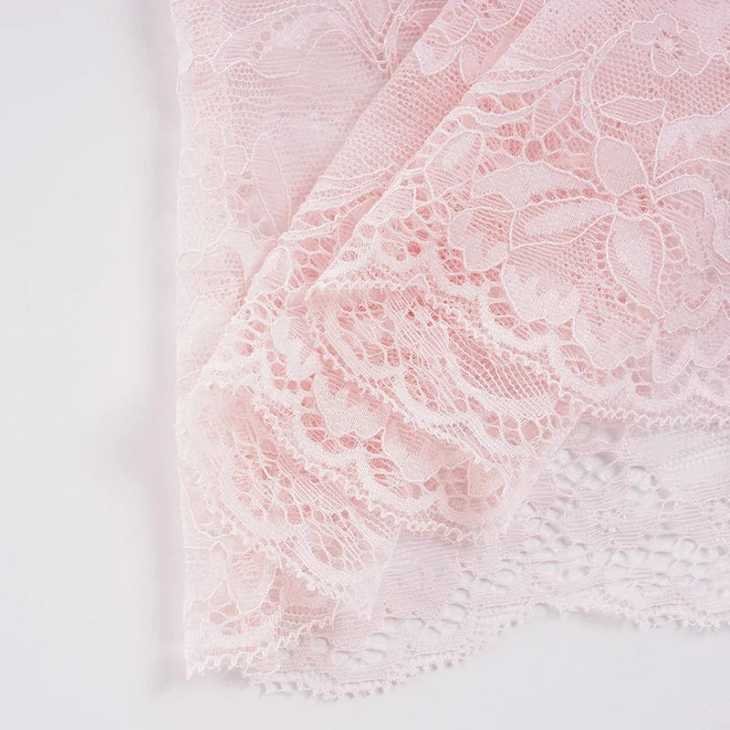 Y2K Lace Panel Tank Top with lace trim, Y2K tube top styled with low rise bottoms