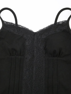 Y2K Lace Panel Top with lace trim, Y2K tube top styled with low rise bottoms