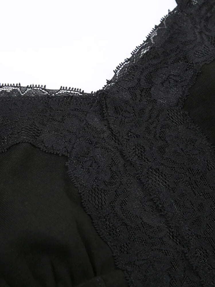 Y2K Lace Panel Top with lace trim, Y2K tube top styled with low rise bottoms
