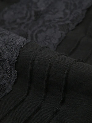 Y2K Lace Panel Top with lace trim, Y2K tube top styled with low rise bottoms