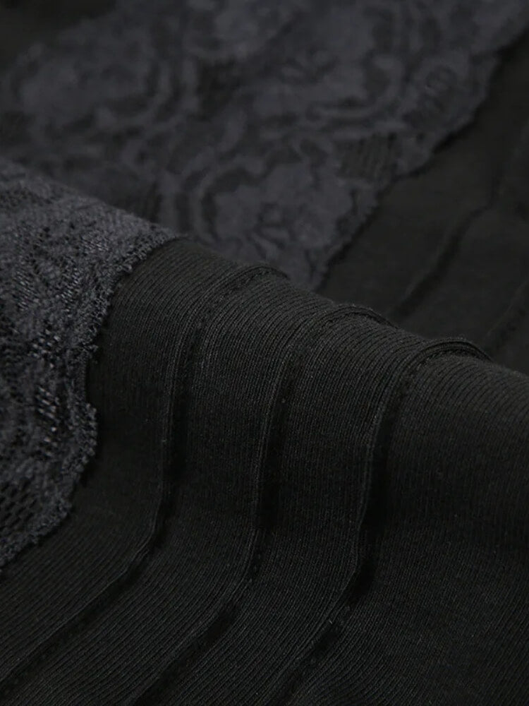 Y2K Lace Panel Top with lace trim, Y2K tube top styled with low rise bottoms
