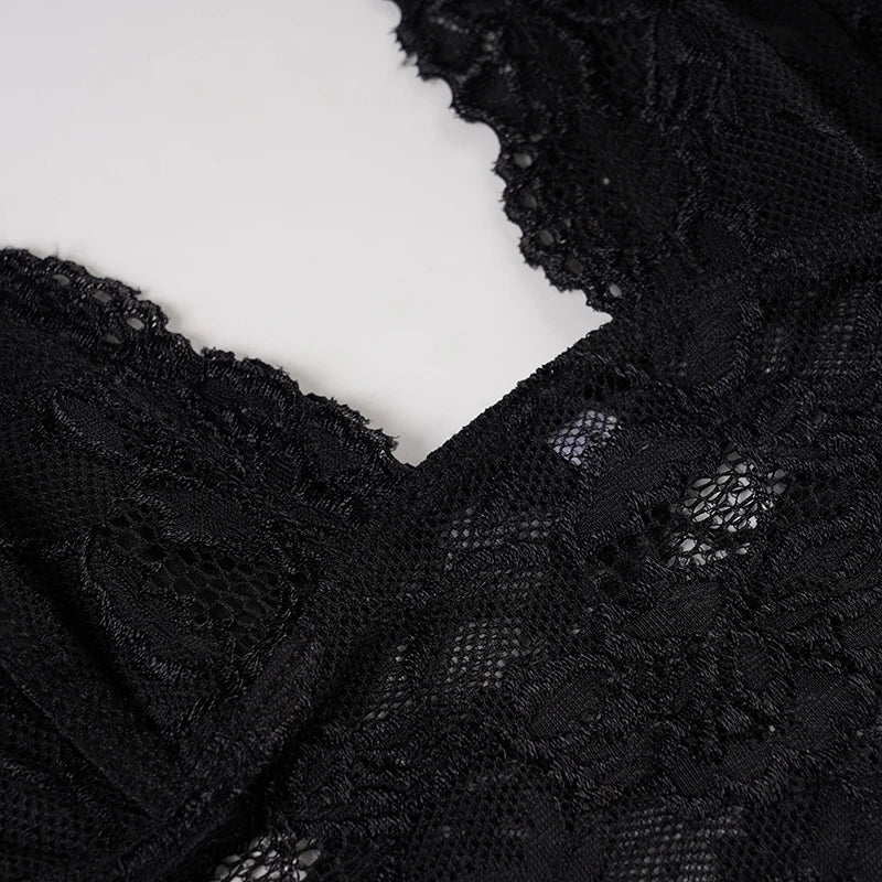 Y2K Lace Plunge Top with lace trim, Y2K tube top styled with low rise bottoms