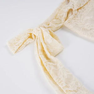 Y2K Lace Ruffle Mini Dress view 6 | MAUVSTUDIO®