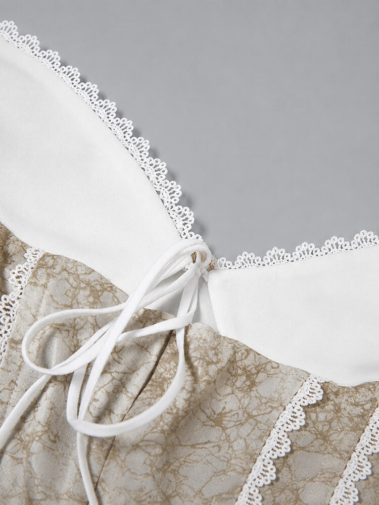 Y2K Lace & Tie Top with lace trim, Y2K tube top styled with low rise bottoms
