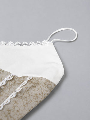 Y2K Lace & Tie Top with lace trim, Y2K tube top styled with low rise bottoms