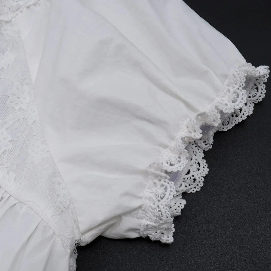 Y2K Lace Trim Babydoll Dress view 6 | MAUVSTUDIO®