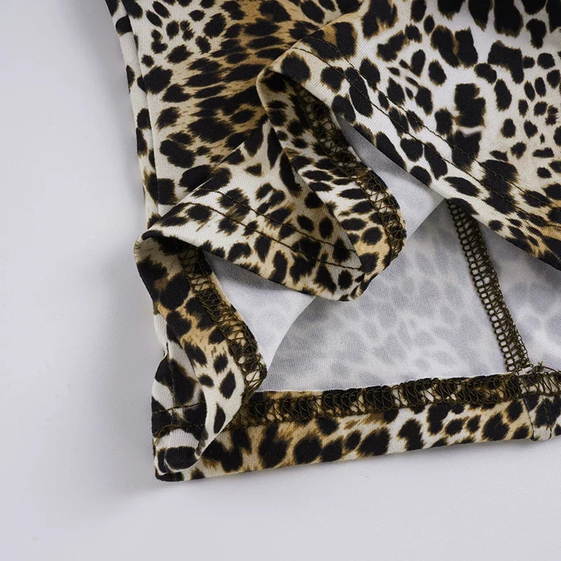 Y2K Leopard Faux Fur Top with leopard print, Y2K tube top styled with low rise bottoms