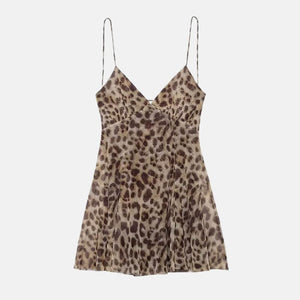Y2K Leopard Lace Up Mini Dress view 8 | MAUVSTUDIO®