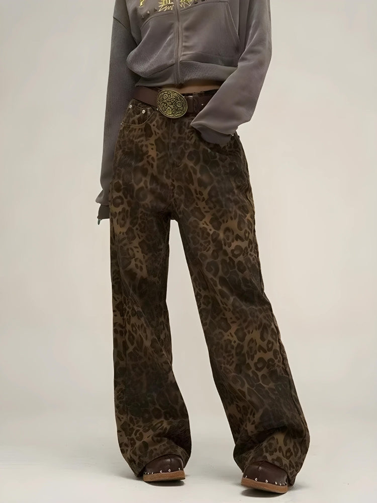 Y2K Leopard Straight Leg Pants – MAUV STUDIO®® – MAUVSTUDIO®
