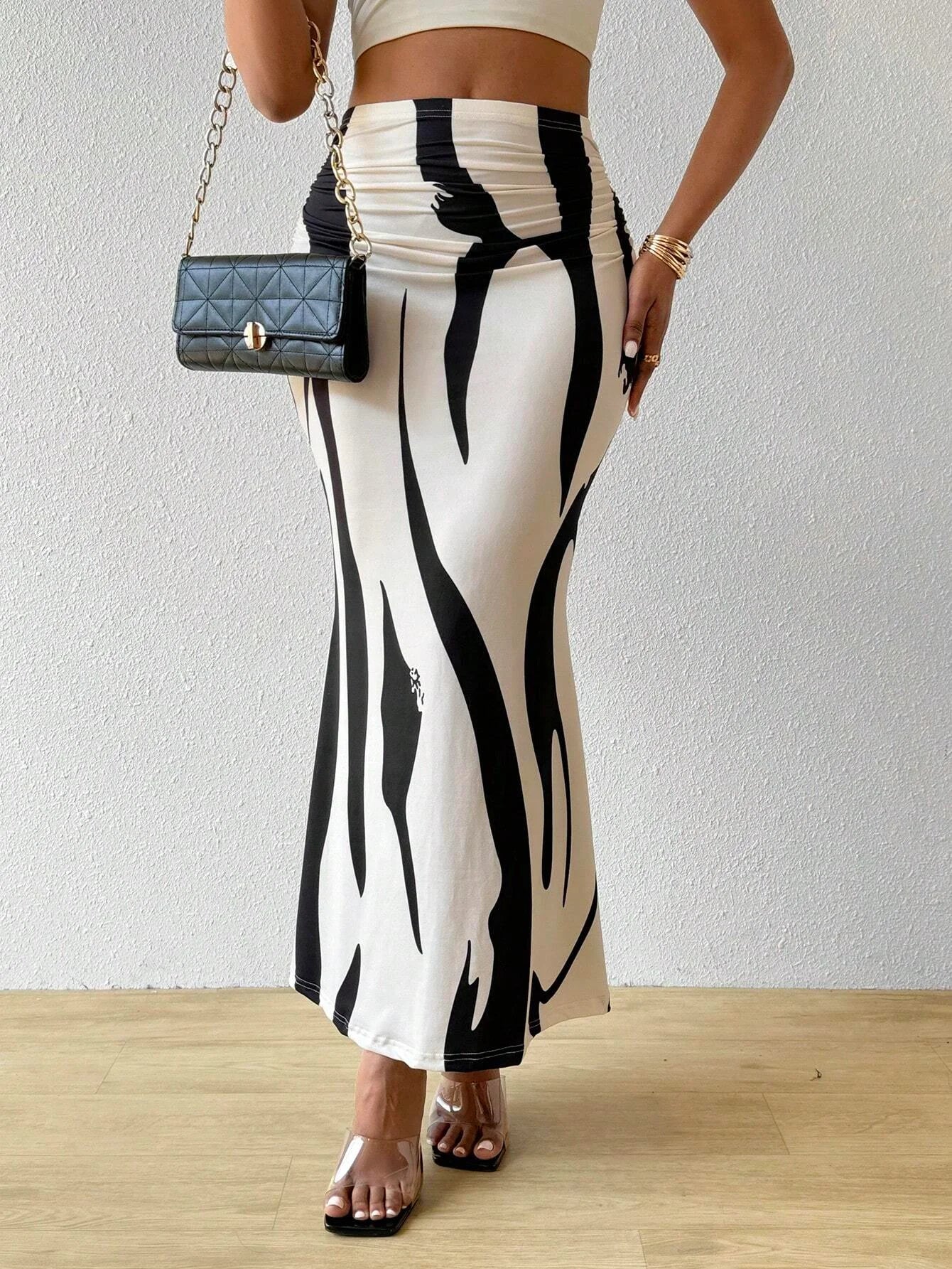 , Y2K skirt styled with a crop top