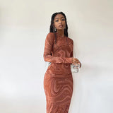 Y2K Marble Swirl Maxi Dress view 8 | MAUVSTUDIO®