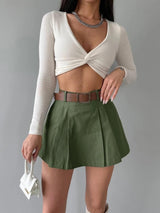 Y2K Mini Skort, Y2K skort styled with a crop top