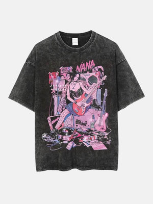 Y2K Nana Graphic Tee with printed graphic, Y2K graphic tee styled with low rise bottoms