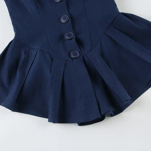 Y2K Nautical Button Mini Dress view 6 | MAUVSTUDIO®