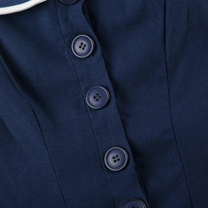 Y2K Nautical Button Mini Dress view 7 | MAUVSTUDIO®