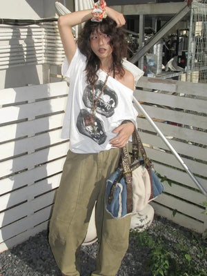 Y2K One Shoulder Lips Tee – MAUVSTUDIO®